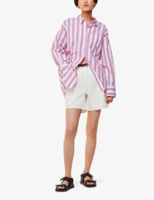 Whistles Womens White Patch-pocket Regular-fit Denim Shorts In White