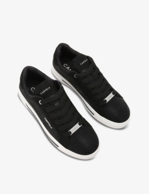 CARVELA WOMENS BLACK DIAMOND LOGO-BADGE FAUX-LEATHER LOW-TOP TRAINERS EUR 37 / 4 UK