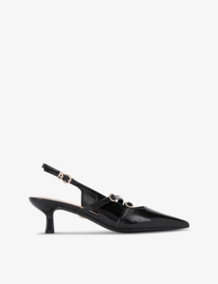 KG KURT GEIGER: Sienna faux-leather heeled courts