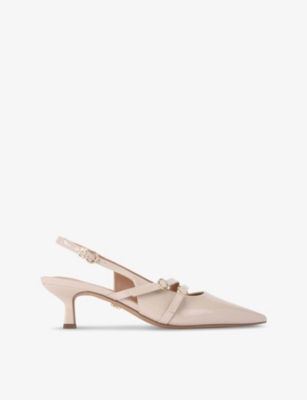 KG KURT GEIGER: Sienna faux-leather heeled courts