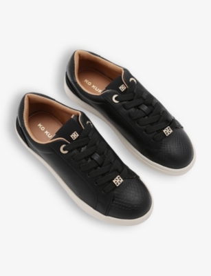 KG KURT GEIGER: Eliza logo-plaque faux-leather low-top trainers