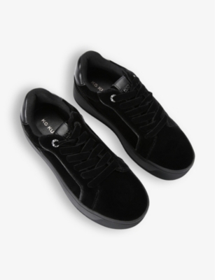 Kg Kurt Geiger Womens Black Light Velvet Platform Low-top Trainers In Black