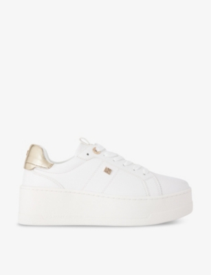 Kg Kurt Geiger Womens White Leader Faux-leather Platform Trainers In White