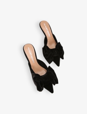 Kg Kurt Geiger Womens  Sophia Bow-embellished Heeled Velvet Mules In Black