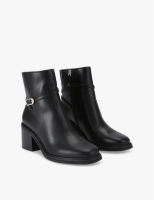 Saffy buckle-embellished heeled faux-leather ankle boots