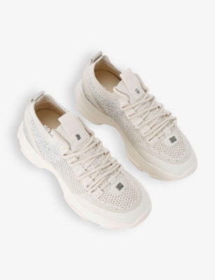 Kg Kurt Geiger Womens Lively Gem Embellished Mesh Low-top Trainers B In Bone