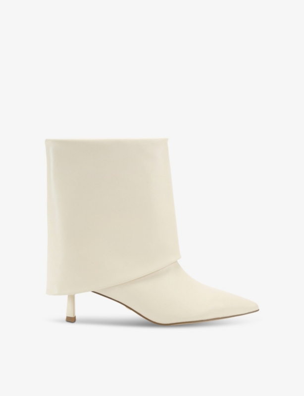 Fierce fold-over heeled faux-leather ankle boots