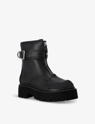 Kg Kurt Geiger Womens  Trick Zip Faux-leather Ankle Boots In Black