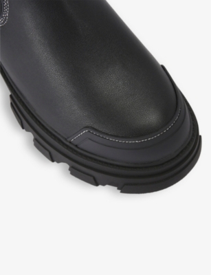 Kg Kurt Geiger Womens Trekker Ankle-length Faux-leather Chelsea Boots Blac In Black
