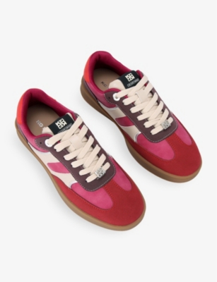 KG KURT GEIGER: Kindred contrast-panel faux-leather low-top trainers