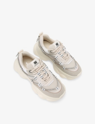 Kg Kurt Geiger Womens Kaiden Bubble-sole Woven Low-top Trainers Taupe Comb In Bone/comb
