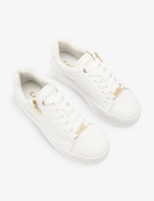 Carvela Womens  Statement Zip Faux-leather Low-top Trainers In White