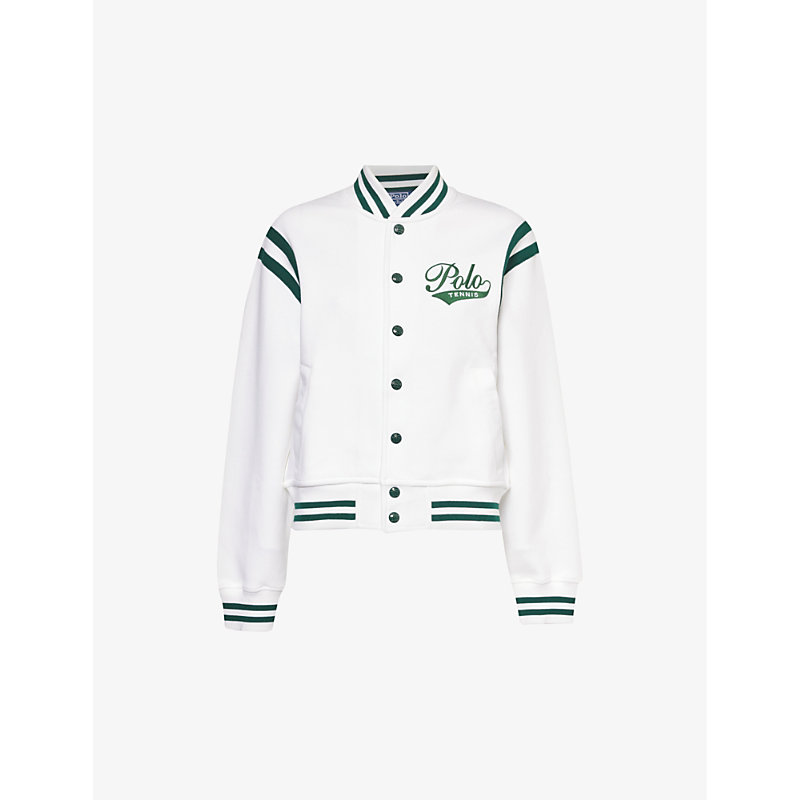 Polo Ralph Lauren Womens Moss Agate/ceramic White X Wimbledon Cotton And Recycled-polyester Blend Ja