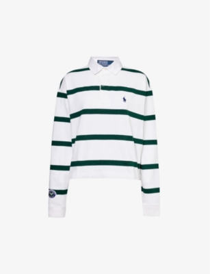 POLO RALPH LAUREN: Polo Ralph Lauren x Wimbledon brand-patch cotton-jersey polo shirt