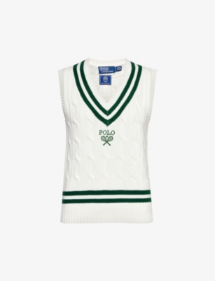 POLO RALPH LAUREN: Polo Ralph Lauren x Wimbledon logo-embroidered cotton-knit jumper