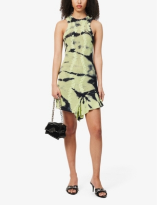 Shop Daily Paper Women's Daiquiri Green Xois Abstract-pattern Cotton-blend Midi Dress