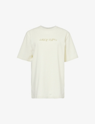 Shop Daily Paper Women's Frost White Unified Logo-print Cotton-jersey T-shirt