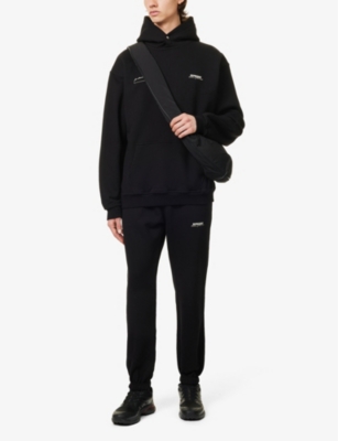 Represent 'patron Of The Club' Black Hoodie With Front And Back Logo Print In Black