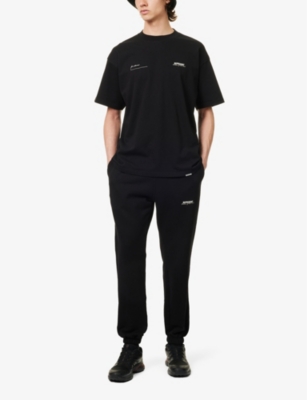Shop Represent Men's Black Patron Of The Club Brand-print Cotton-jersey Jogging Bottoms