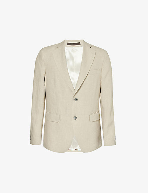 OSCAR JACOBSON: Fogerty single-breasted linen jacket