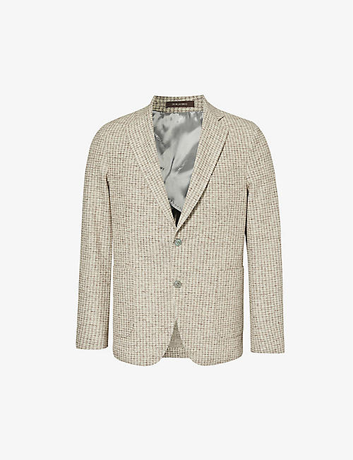 OSCAR JACOBSON: Ferry patch-pocket single-breasted cotton-blend blazer