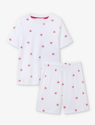 THE LITTLE WHITE COMPANY: Crab-print organic-cotton pyjamas