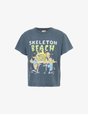 GALLERY DEPT: Skeleton Beach graphic-print short-sleeve cotton-jersey T-shirt