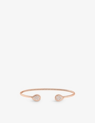 Shop Boucheron Women's Pink Gold Serpent Bohème Double Motif 18ct Rose-gold And 0.26ct Diamond Bracelet