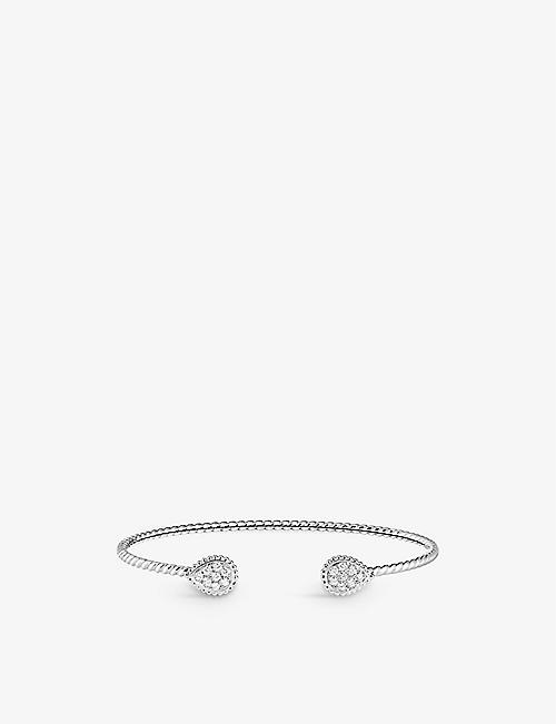 BOUCHERON: Serpent Bohème double motif 18ct white-gold and 0.26ct diamond bracelet