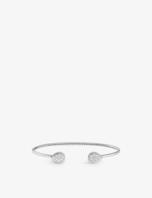 BOUCHERON: Serpent Bohème double motif 18ct white-gold and 0.26ct diamond bracelet