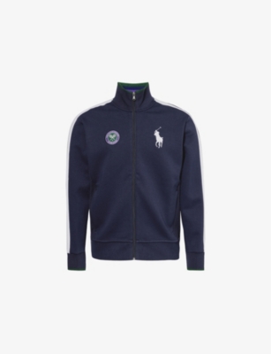 POLO RALPH LAUREN: Polo Ralph Lauren x Wimbledon funnel-neck brand-embroidered cotton and recycled polyester-blend jacket