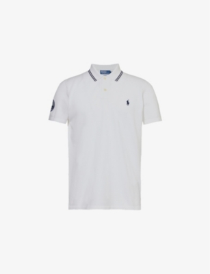 POLO RALPH LAUREN: Polo Ralph Lauren x Wimbledon brand-embroidered brand-patch cotton-piqué polo shirt