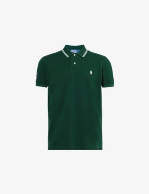 POLO RALPH LAUREN: Polo Ralph Lauren x Wimbledon brand-embroidered cotton-piqué polo shirt