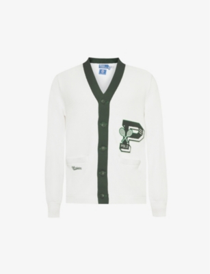 POLO RALPH LAUREN: Polo Ralph Lauren x Wimbledon brand-appliqué V-neck cotton-knit cardigan