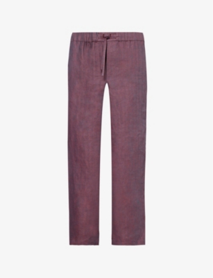 Shop Missing Clothier Mens Chili Cropped High-rise Relaxed-fit Straight-leg Linen Trousers