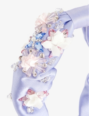 Shop Tutu Du Monde Girls Plume Kids Antoinette Floral Bead And Sequin-embellished Silk Headband