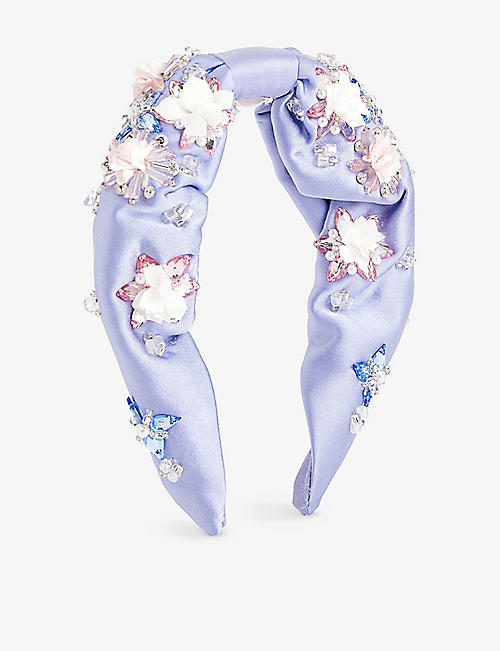 TUTU DU MONDE: Antoinette floral bead and sequin-embellished silk headband