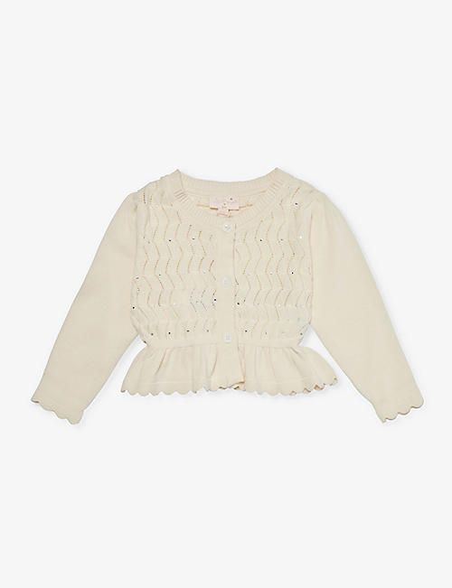 TUTU DU MONDE: Dalli rhinestone-embellished cotton-knit cardigan 6-24 months