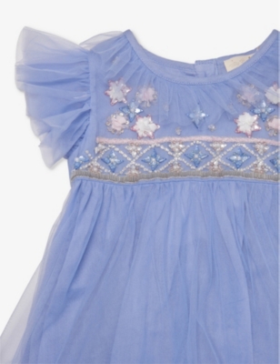 Shop Tutu Du Monde Antoinet Gem-embellished Tulle Dress 3-24 Months In Plume