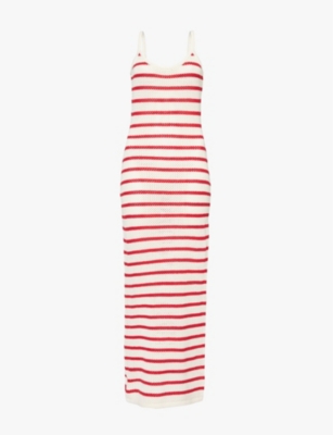 4TH & RECKLESS: Brittany striped cotton-blend maxi dress