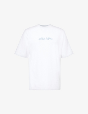 Shop Daily Paper Mens White Unified Logo-print Cotton-jersey T-shirt