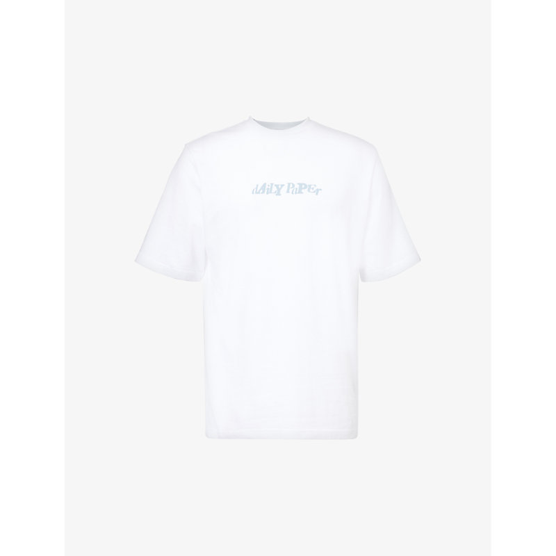 Shop Daily Paper Men's White Unified Logo-print Cotton-jersey T-shirt