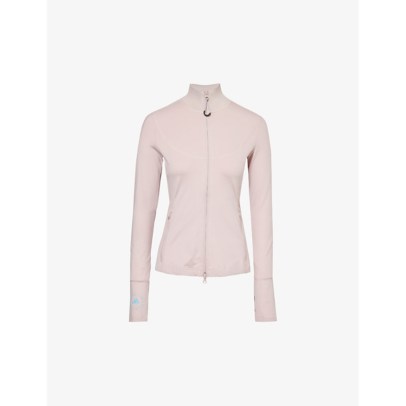 Adidas By Stella Mccartney Training Graphic-print Stretch-recycled-polyester Top In New Rose