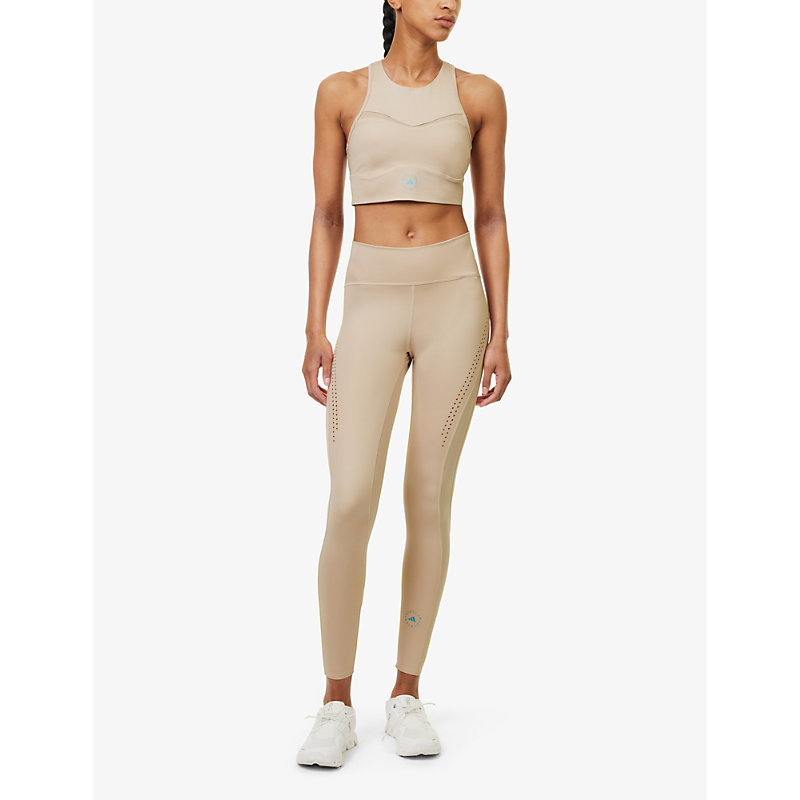 Shop Adidas By Stella Mccartney Women's New Rose Training Mesh-panel Stretch-recycled-polyester Sports Br