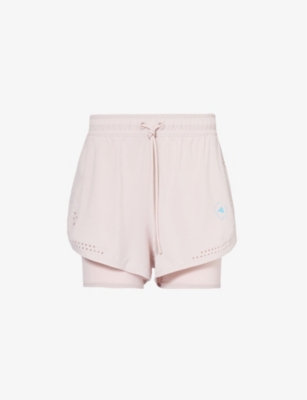 Shop Adidas By Stella Mccartney Women's New Rose Training Graphic-print Stretch-recycled-polyester Shorts