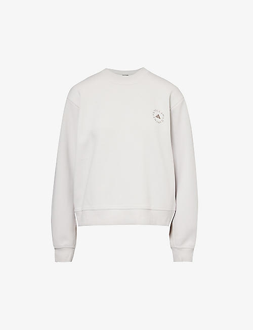 ADIDAS BY STELLA MCCARTNEY: Brand-print relaxed-fit organic-cotton and recycled-polyester blend sweatshirt