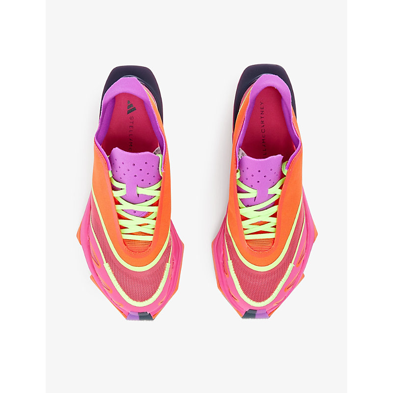 Shop Adidas By Stella Mccartney Earthlight Pro Low-top Synthetic Trainers In Orange/magenta/purple