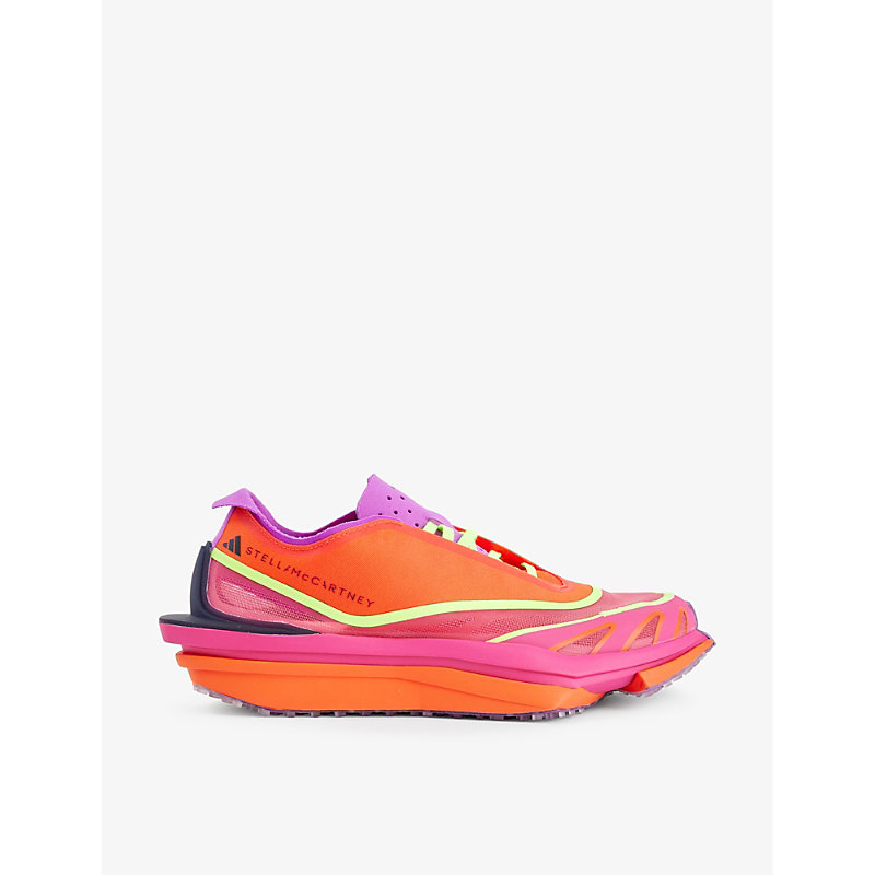 Shop Adidas By Stella Mccartney Earthlight Pro Low-top Synthetic Trainers In Orange/magenta/purple