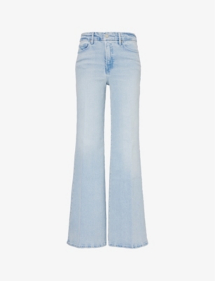Shop Good American Women's Blue452 Good Waist Wide-leg High-rise Stretch Jeans