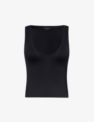 Shop Good American Women's Black001 Scuba Scoop-neck Stretch-woven Top